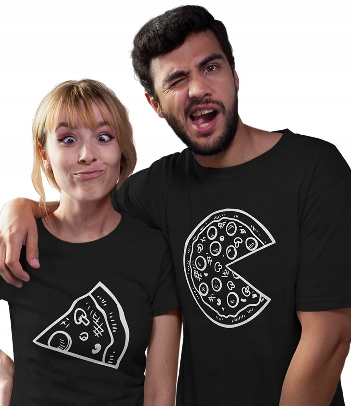 ZESTAW KOSZULEK DLA PAR PIZZA PREZENT DLA NICH WALENTYNKI MIŁOŚĆ LOVE