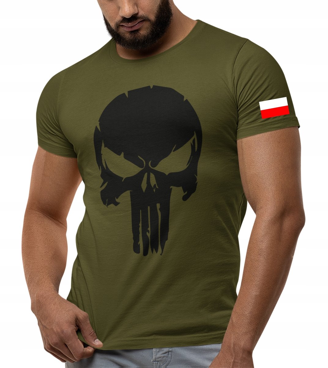 KOSZULKA WOJSKOWA PUNISHER FLAGA POLSKI L