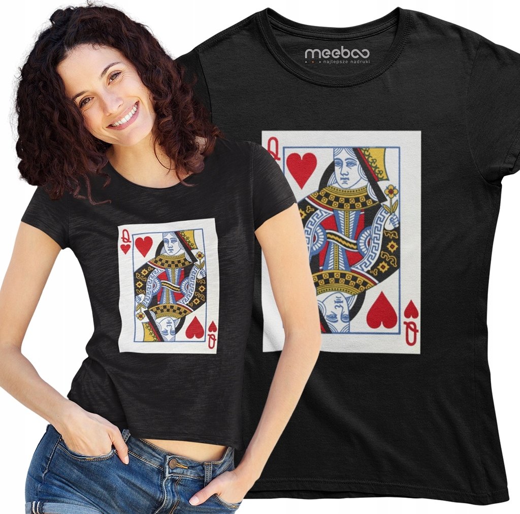 KOSZULKA DLA NIEJ DAMSKA KRÓLOWA KARTY KIER PREZENT URODZINY WALENTYNKI