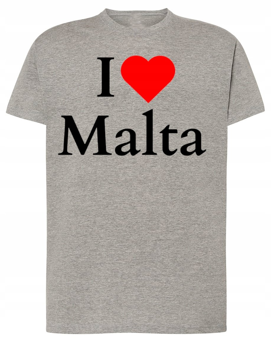 T-Shirt męski nadruk I Love Malta Kocham Malte Europa r.S