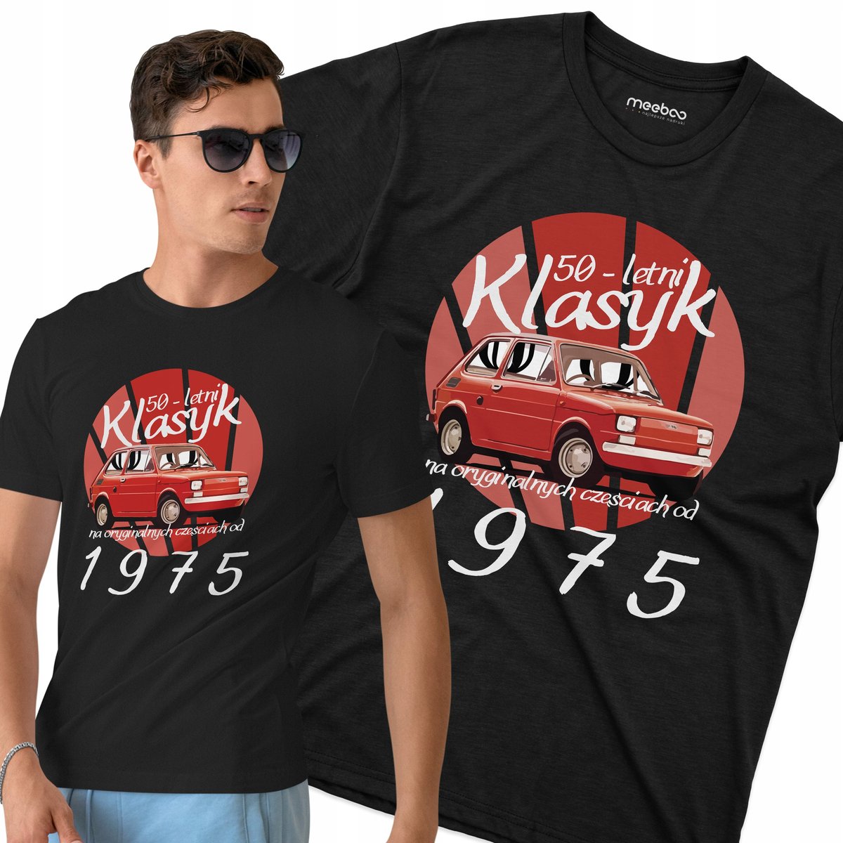 Koszulka męska urodziny urodzinowa 30 40 50 60 70 letni klasyk Fiat 126p