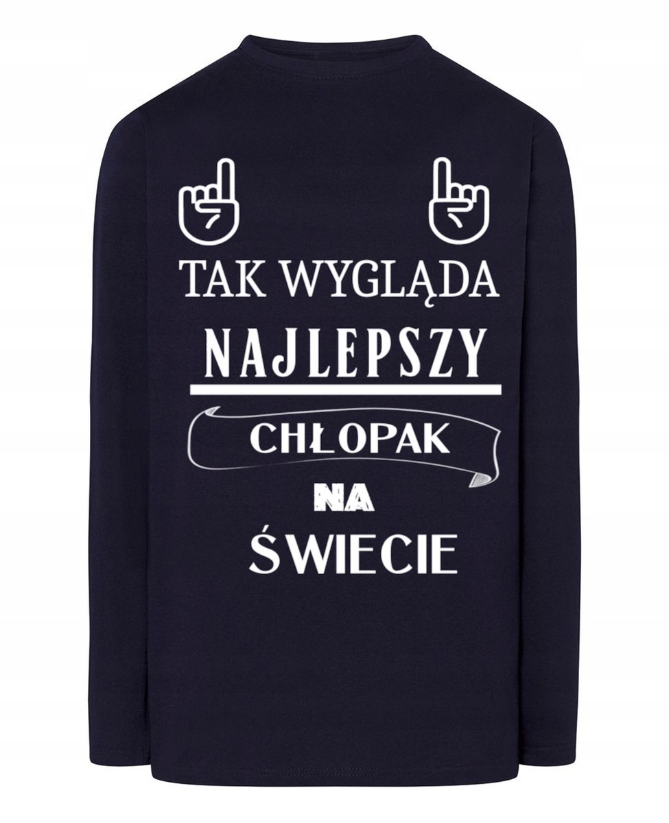 Longsleeve na Walentynki Najlepszy Chłopak r.4XL