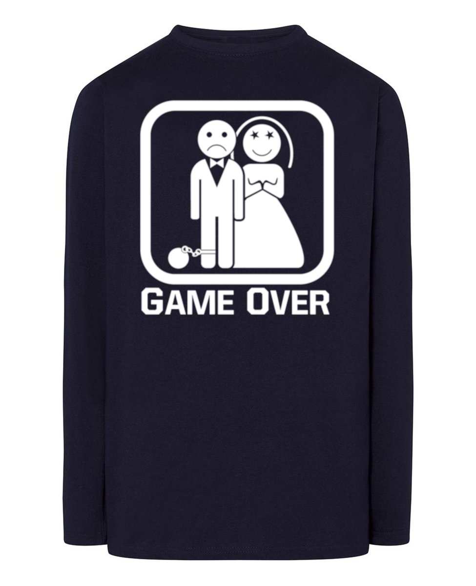 Longsleeve męski Zabawny nadruk Prezent na Wieczór Kawalerski Game Over 5XL
