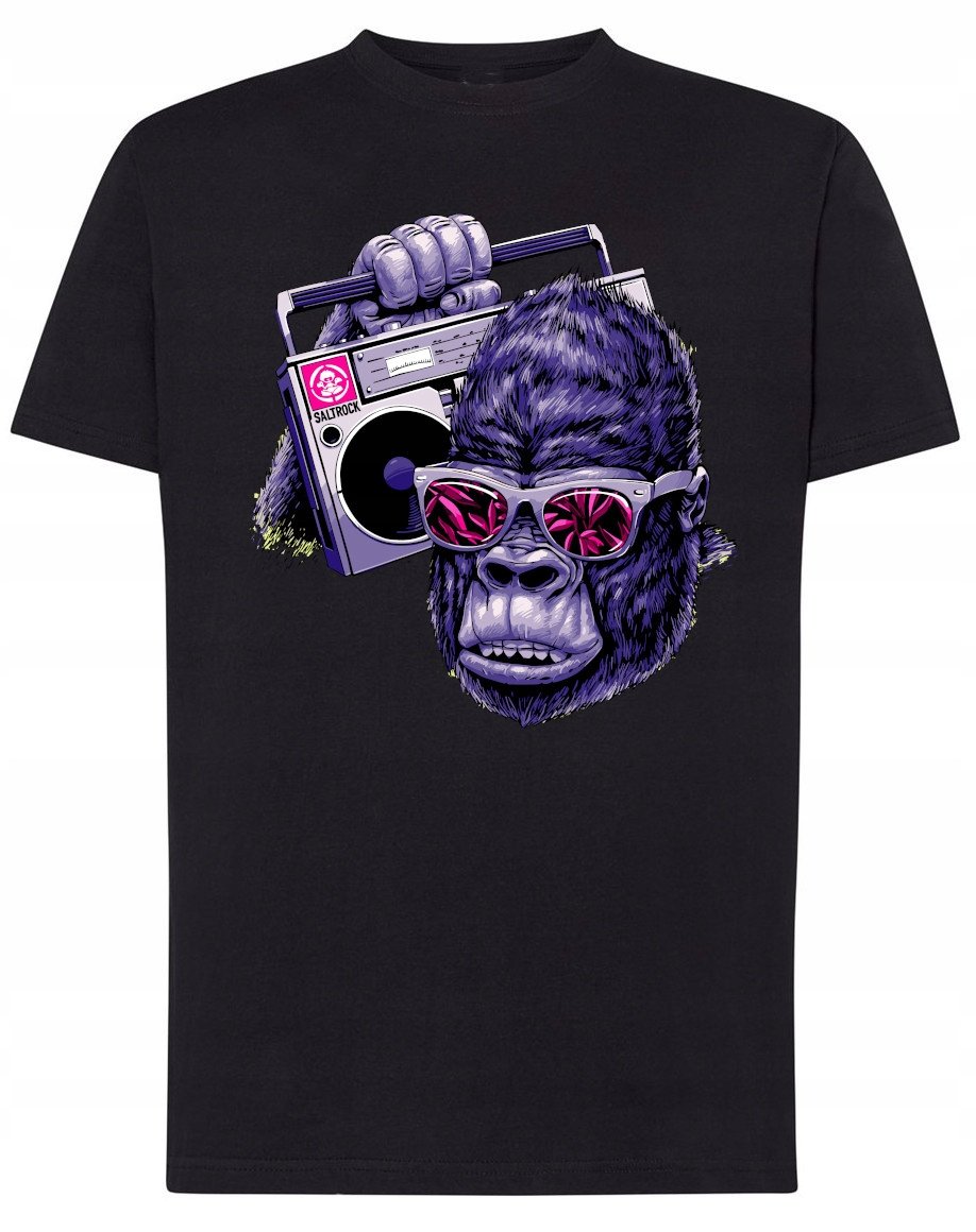 T-Shirt męski Goryl Małpa Modny Męski Nadruk Zwierzęta r.S