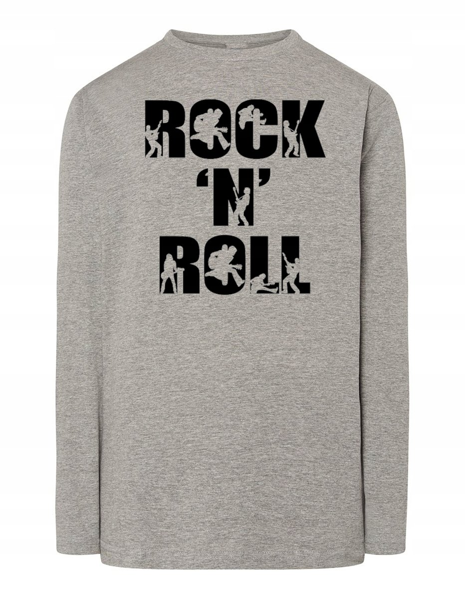 Longsleeve męski nadruk napis ROCK'n ROLL r.3XL