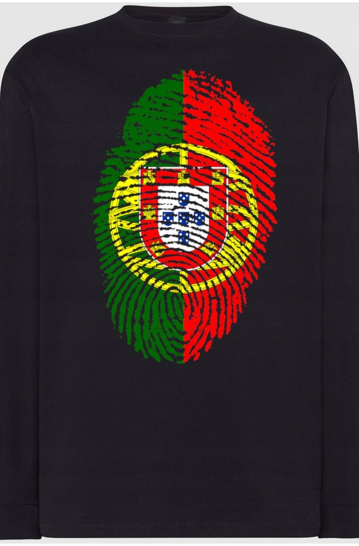 Portugalia Flaga Odcisk Bluza Longsleeve Rozm.M