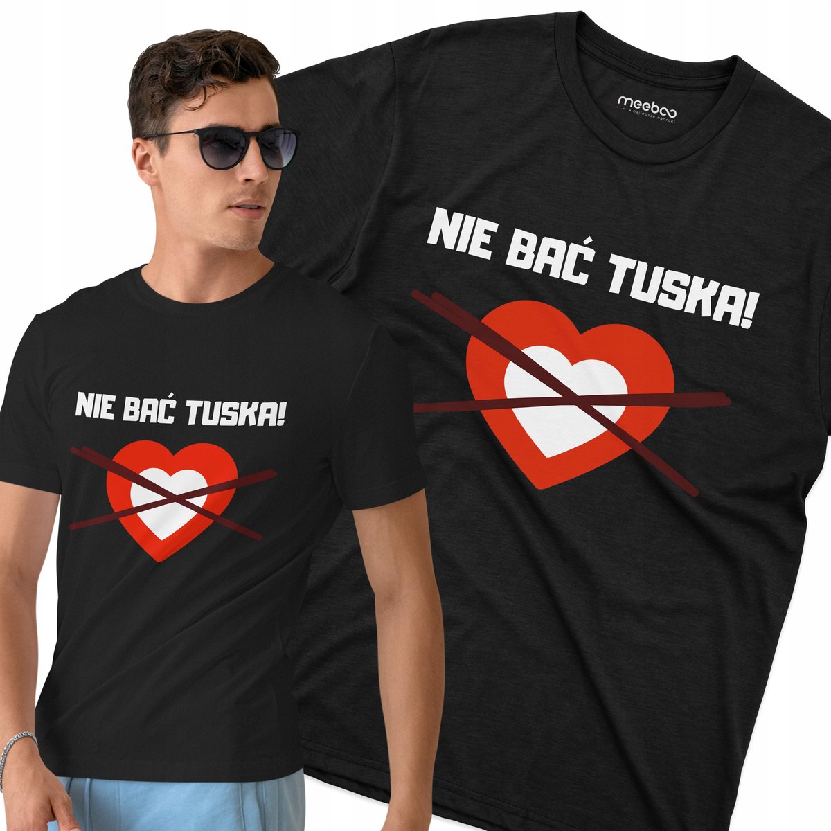 Koszulka Męska NIE BAĆ TUSKA dla niego t-shirt na prezent POLITYKA