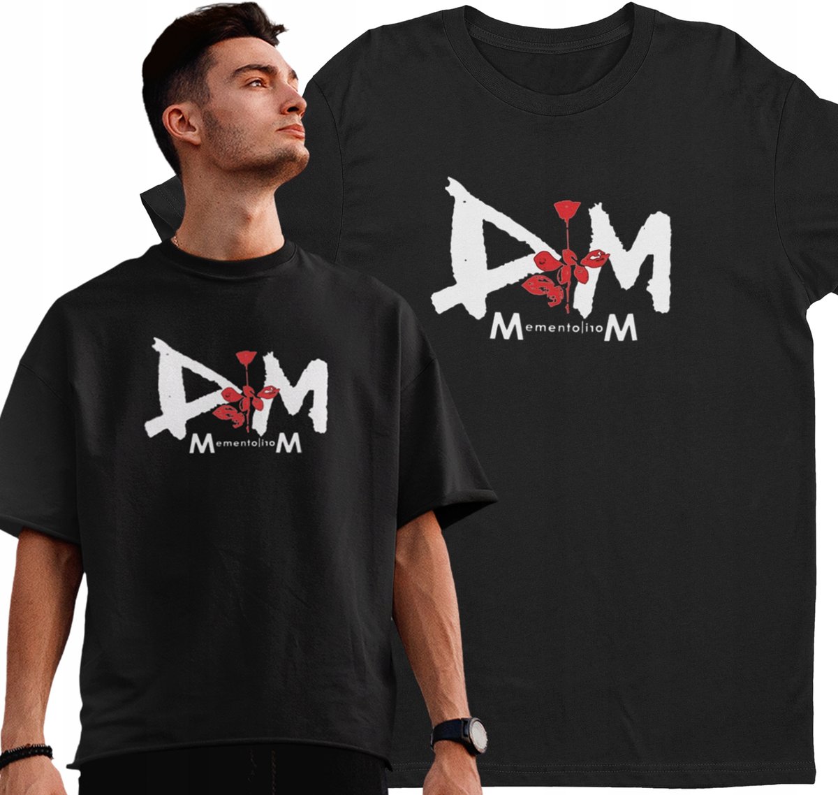 Koszulka Depeche Mode Memento Mori Męska Na Koncert z Nadrukiem XS