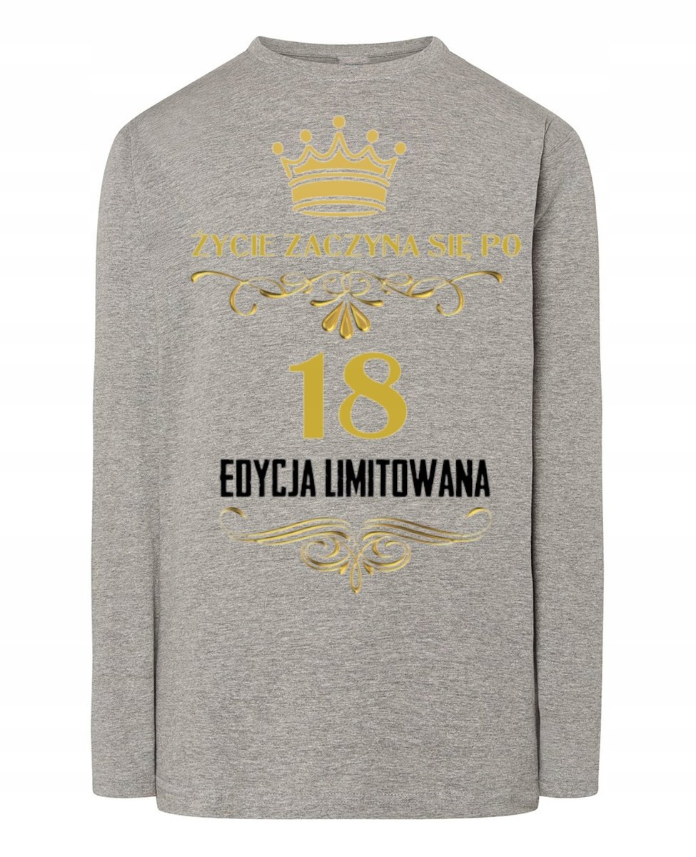 Longsleeve Urodzinowy 18 Lat Prezent r.XS