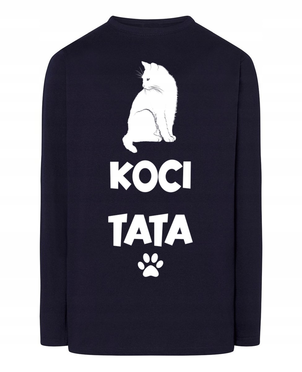 Longsleeve na Dzień Taty Prezent zabawny nadruk Koci TATA r.S