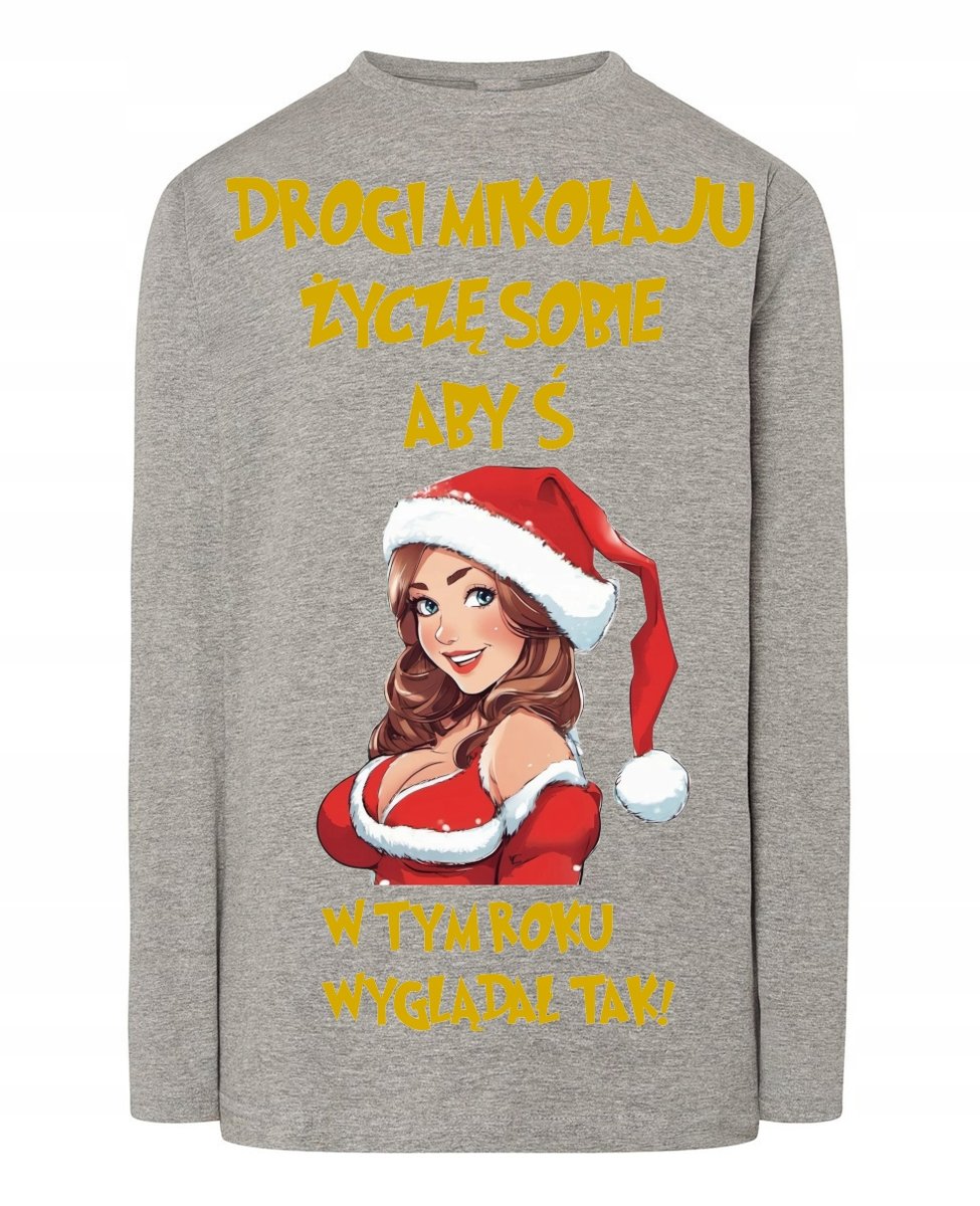 Longsleeve męski Świąteczny Drogi Mikołaju Życzę Sobie r.XS