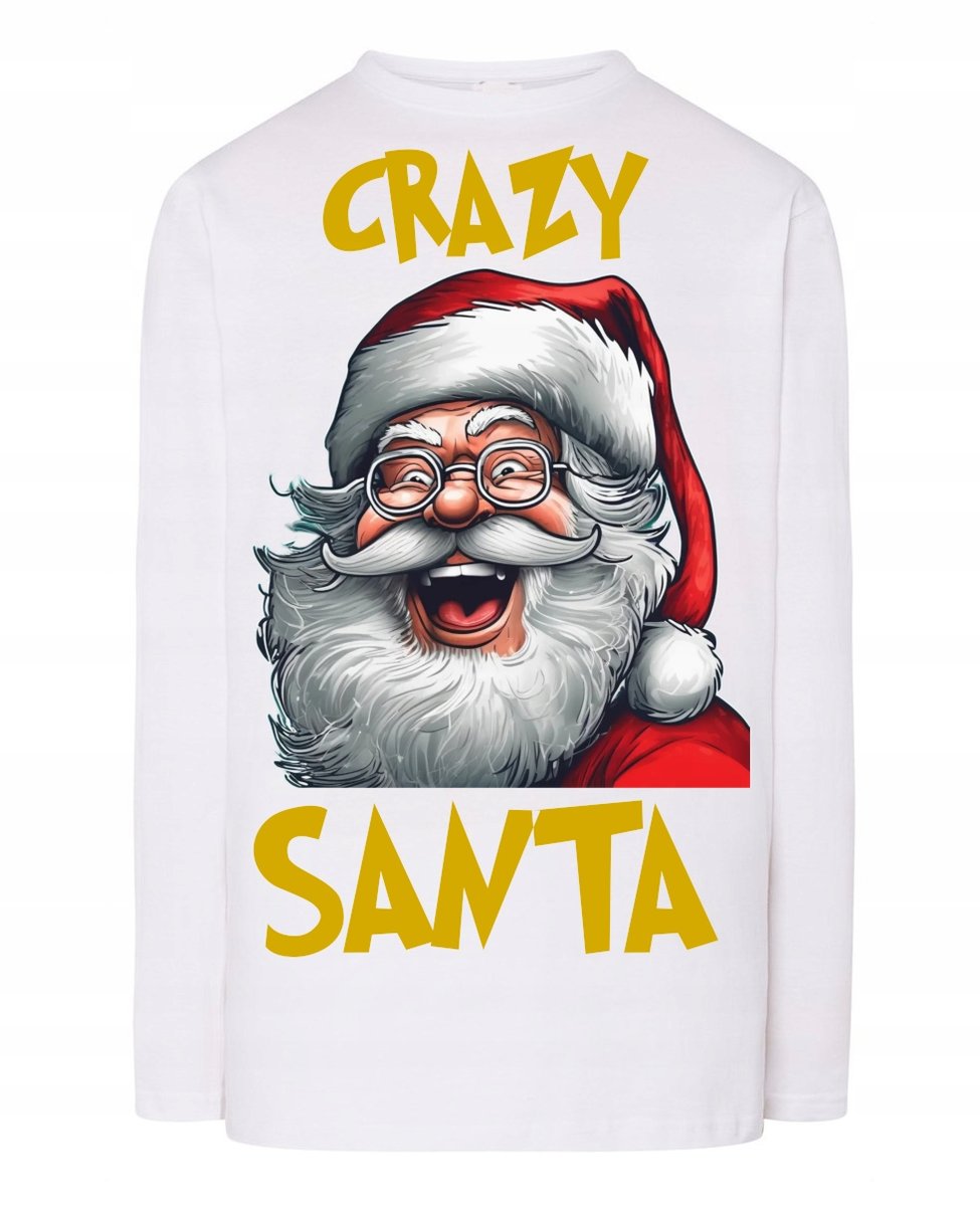 Longsleeve męski Święta Crazy Santa Mikołaj Mikołajki r.XS