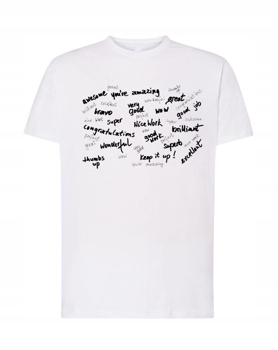 T-Shirt koszulka nadruk napisy Well Done r.XXL