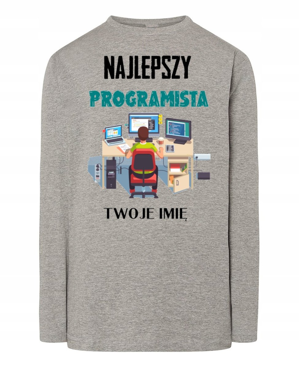 Longsleeve Najlepszy Programista Twoje Imię r.XS