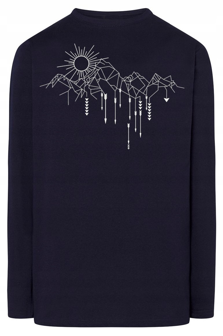 Longsleeve męski nadruk art line GÓRY r.XS