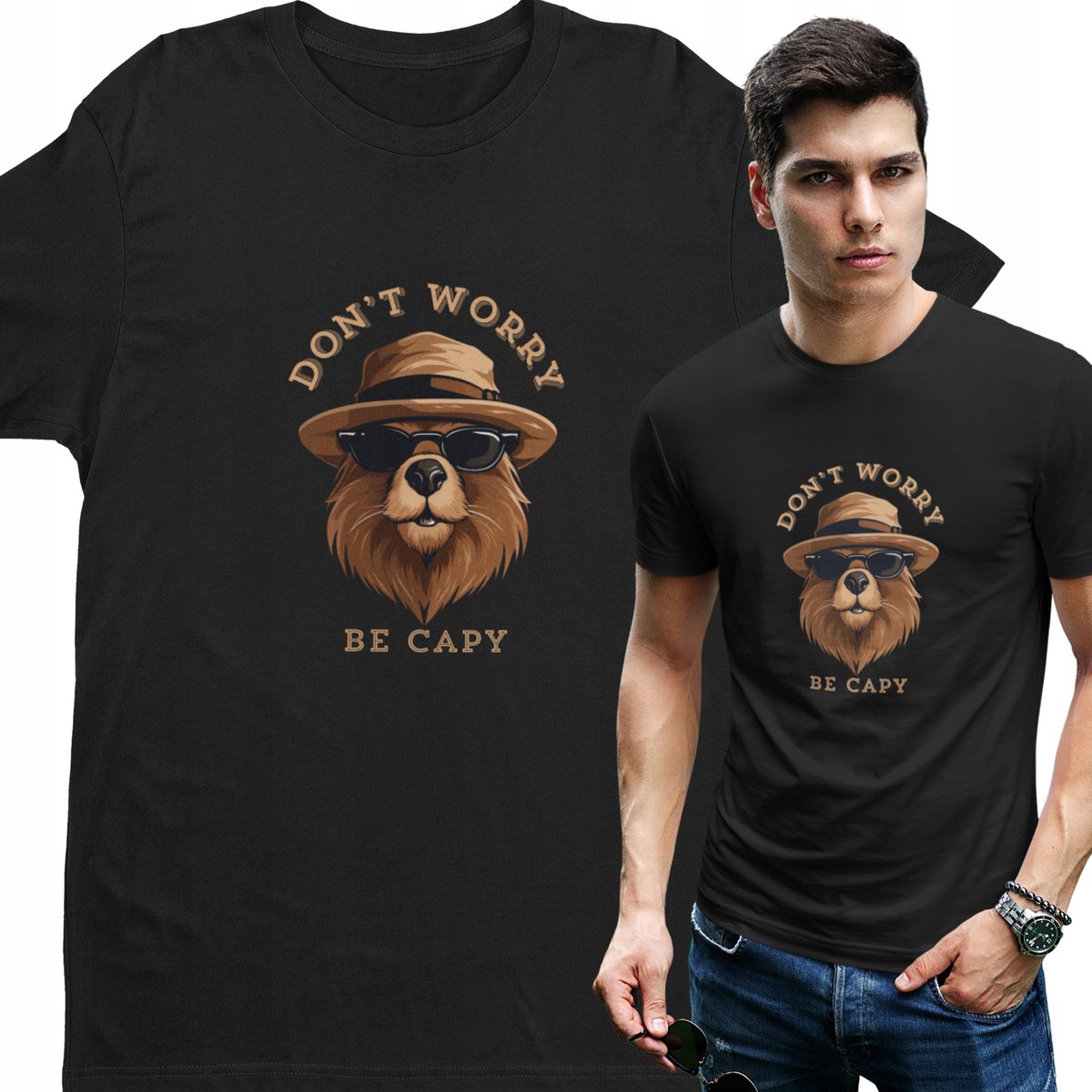 KOSZULKA Kapibara Don't Worry be capy capybara dla niego prezent i