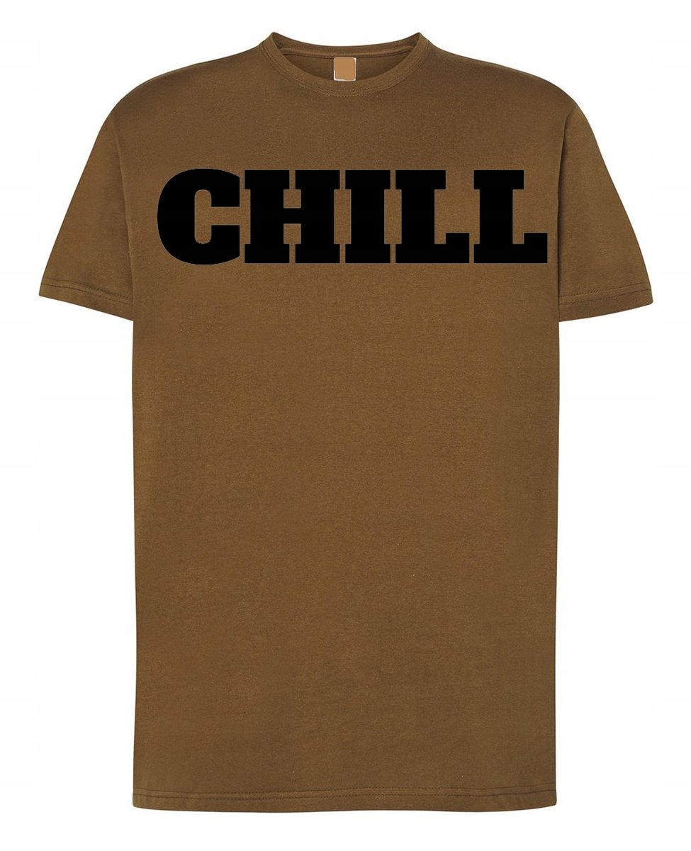T-Shirt męski nadruk napis CHILL młodzieżowy r.XS