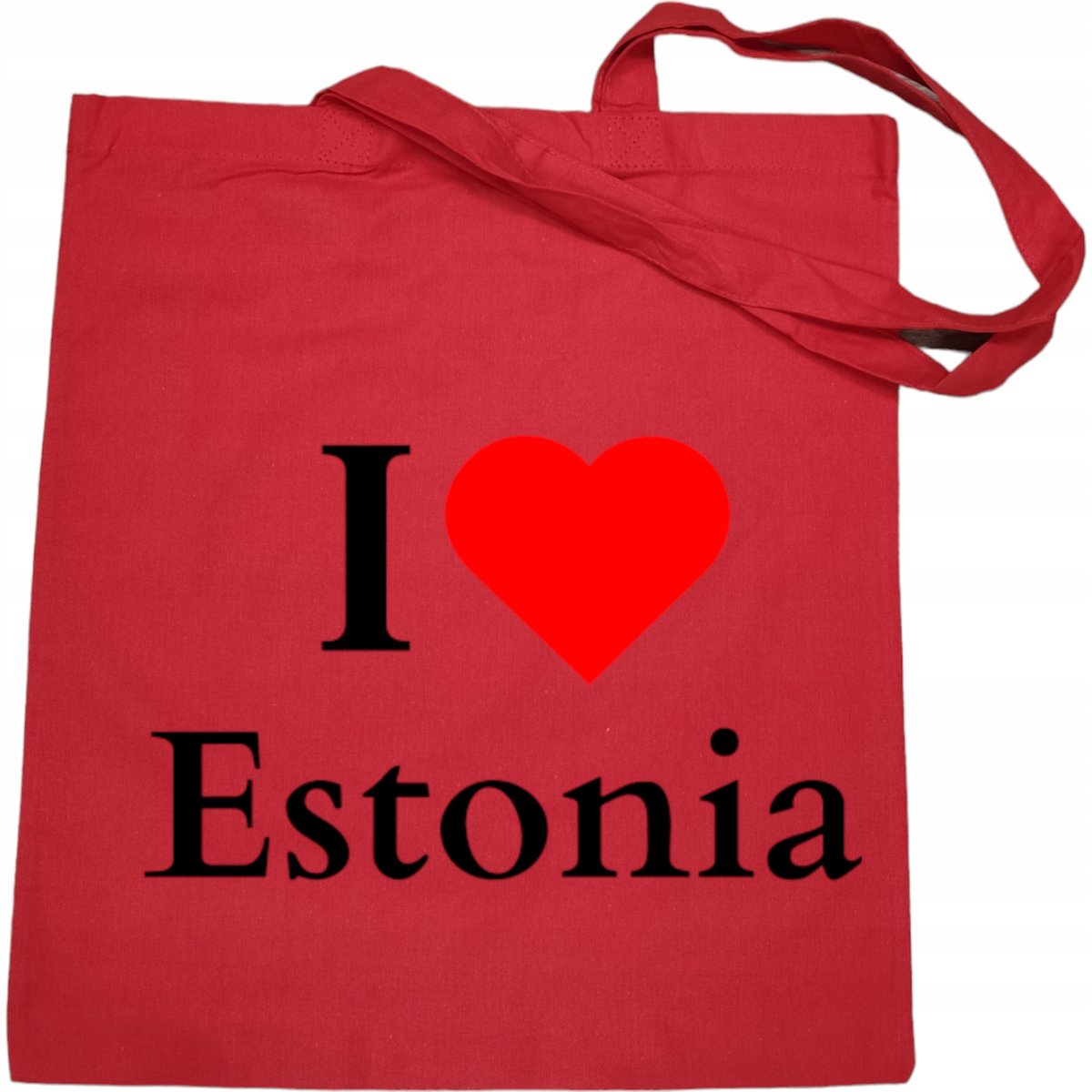 Torba na zakupy nadruk I Love Estonia Kraje Bałtyckie Kocham