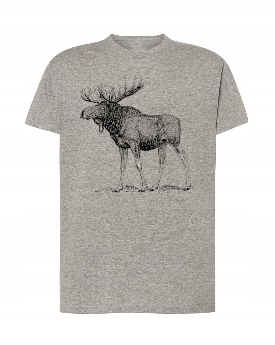 KOSZULKA T-shirt Zwierzęta NADRUK DUŻY ŁOŚ Rozm S