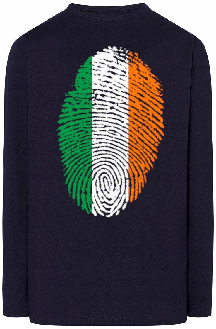 Irlandia Flaga Odcisk Bluza Longsleeve Nadruk L