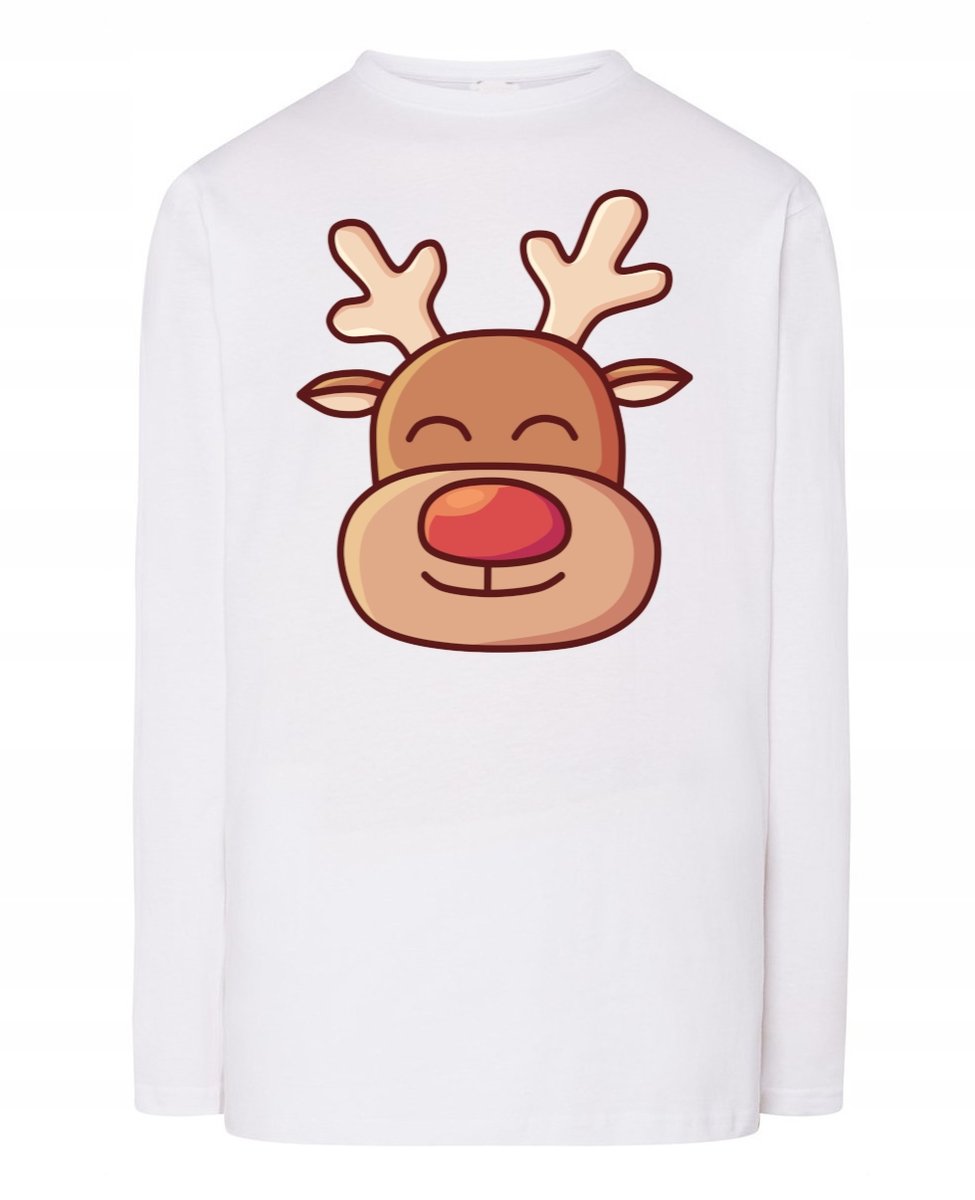 Świąteczny Longsleeve męski kolorowy Renifer Rudolf r.3XL