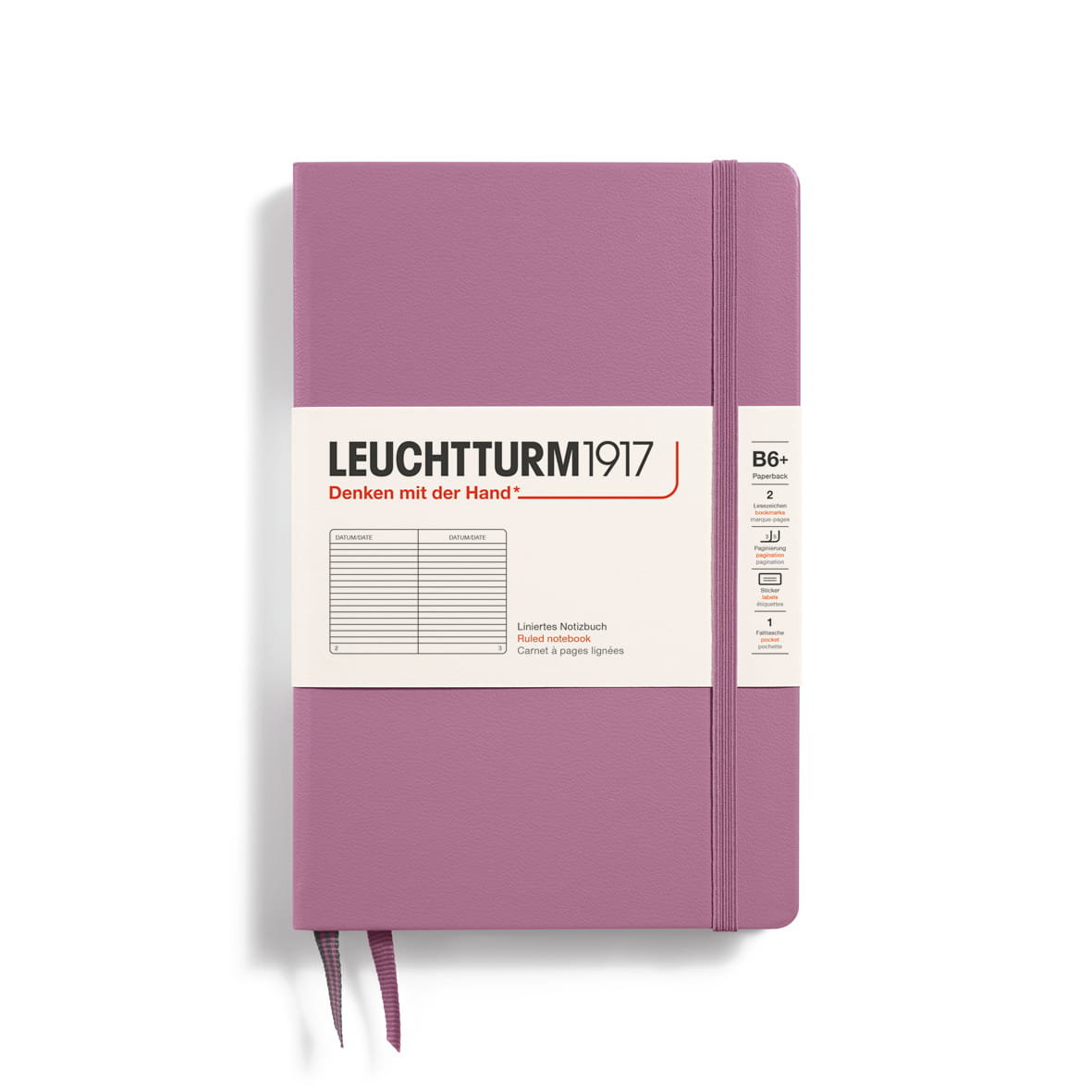 Notatnik Leuchtturm1917 Paperback B6+, Twarda Oprawa, Linie, Dusty Rose