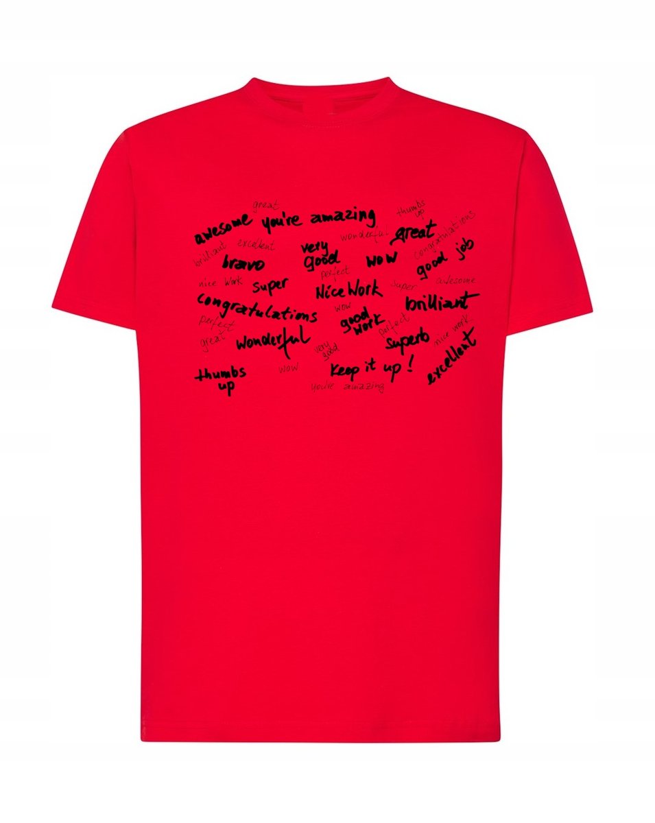 T-Shirt koszulka nadruk napisy Well Done r.XS