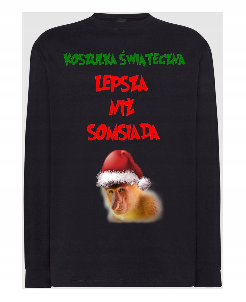Longsleeve męski Świąteczna Koszulka Lepsza Od Somsiada r.S