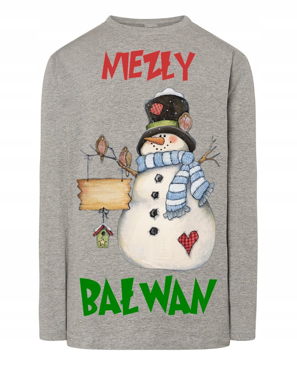 Longsleeve męski Świąteczny Vibe Niezły Bałwan Idealny Prezent r.5XL