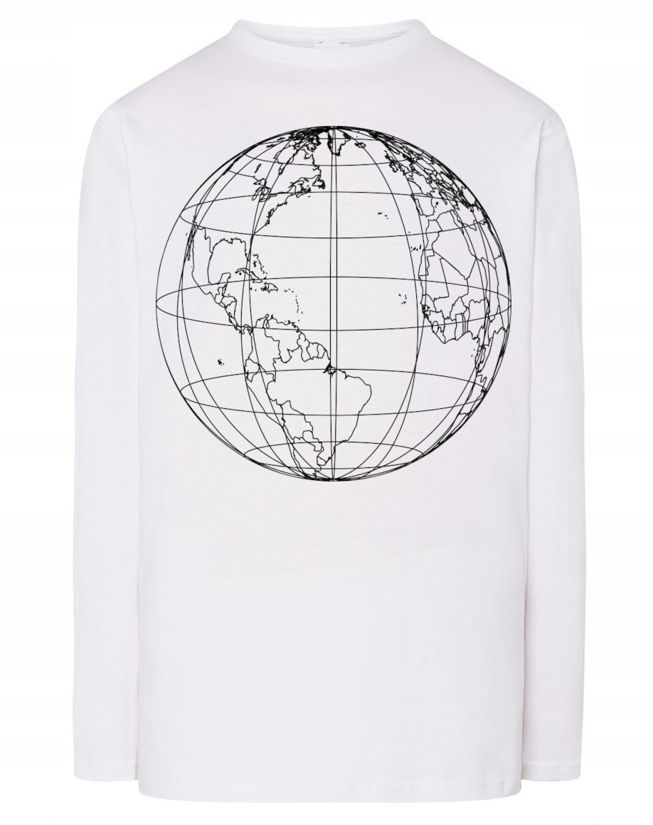 Longsleeve męski nadruk kula globus Ziemia r.XXL