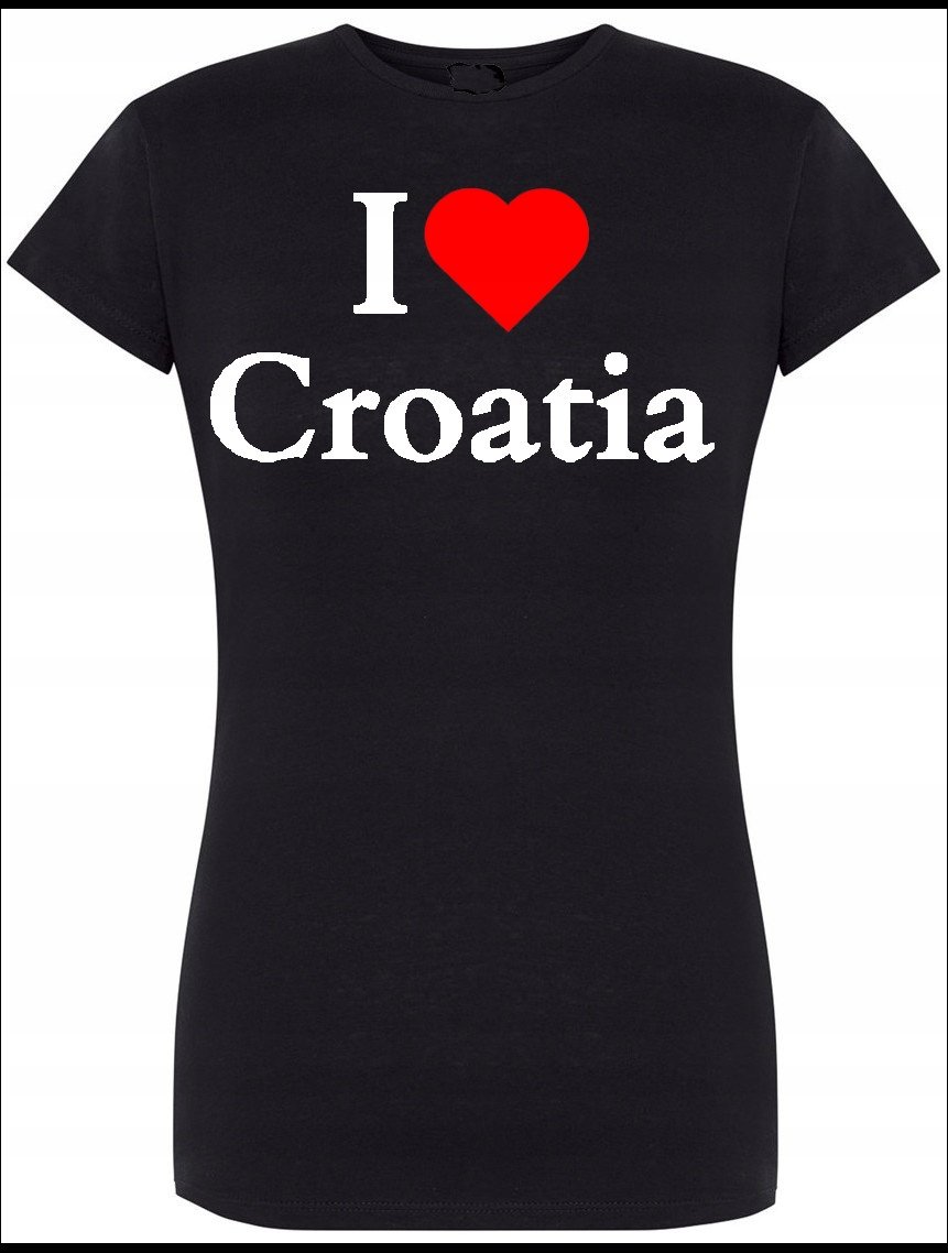 T-Shirt damski nadruk I Love Croatia Kocham Chorwacje XL