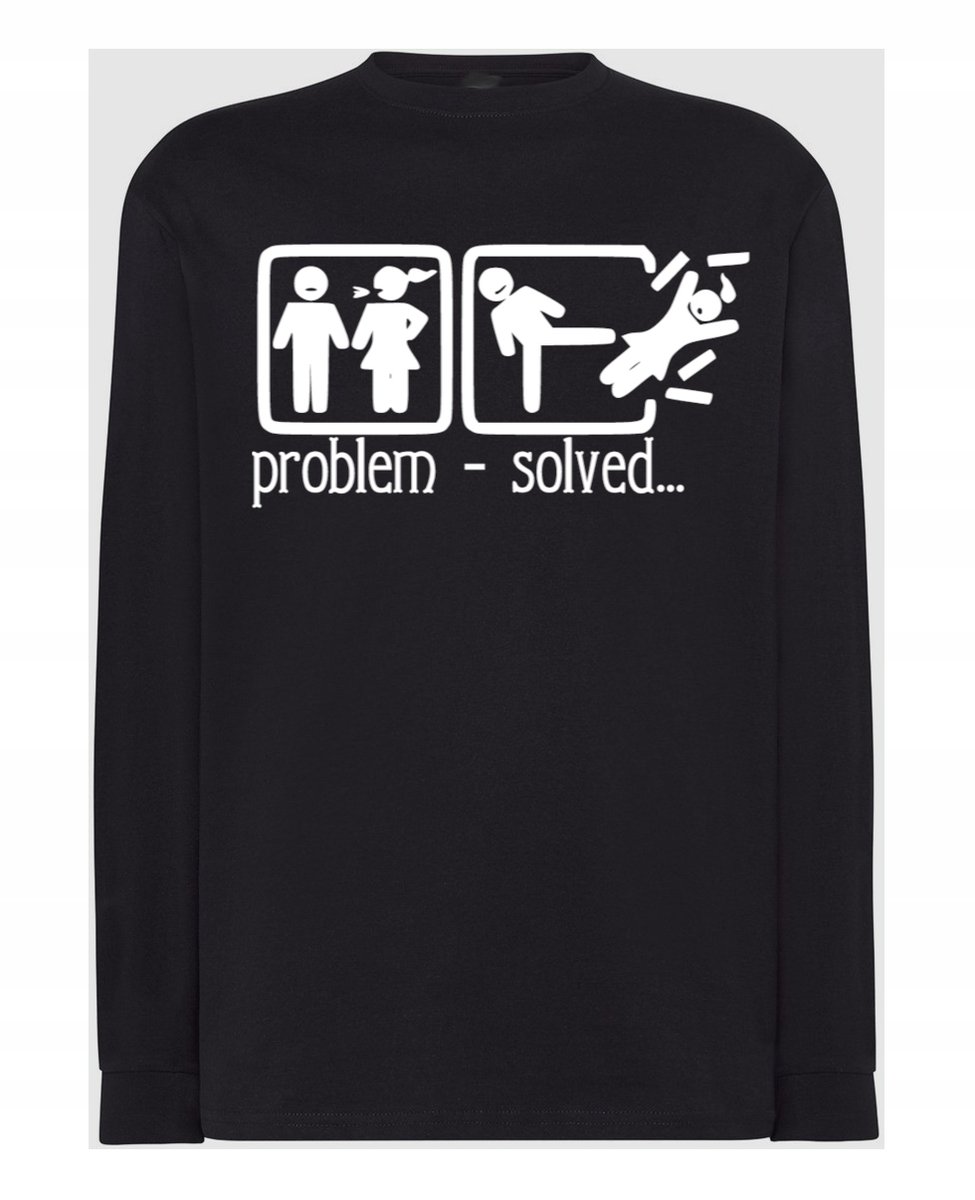 Longsleeve męski Zabawny Problem - Solved Była żona I nie ma 3XL