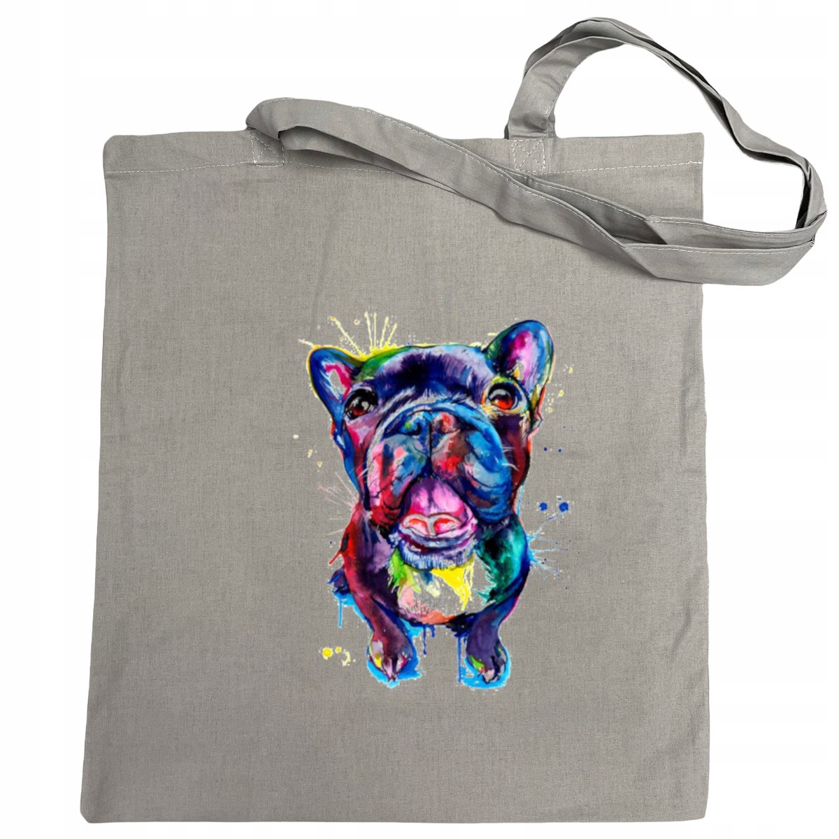 Torba na zakupy kolorowy nadruk pies Bulldog