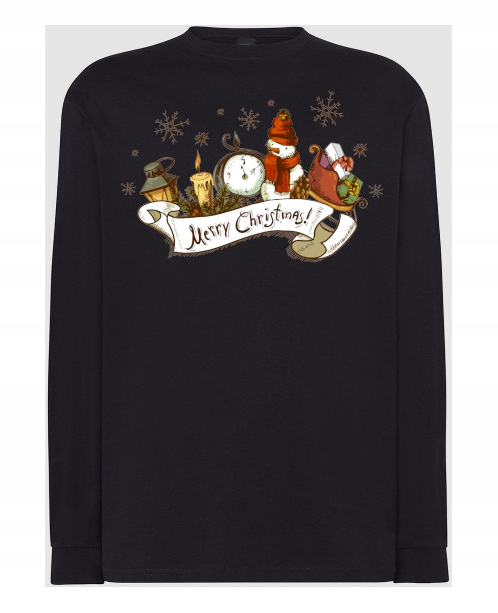 Longsleeve męski nadruk Merry Christmas Rozm.3XL
