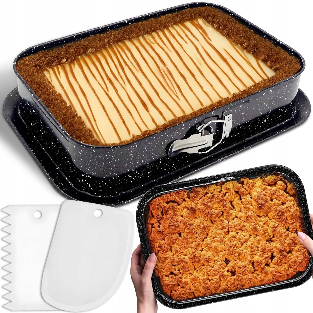 FORMA DO PIECZENIA TORTOWNICA BLACHA PROSTOKĄTNA NON-STICK STAL NIERDZEWNA