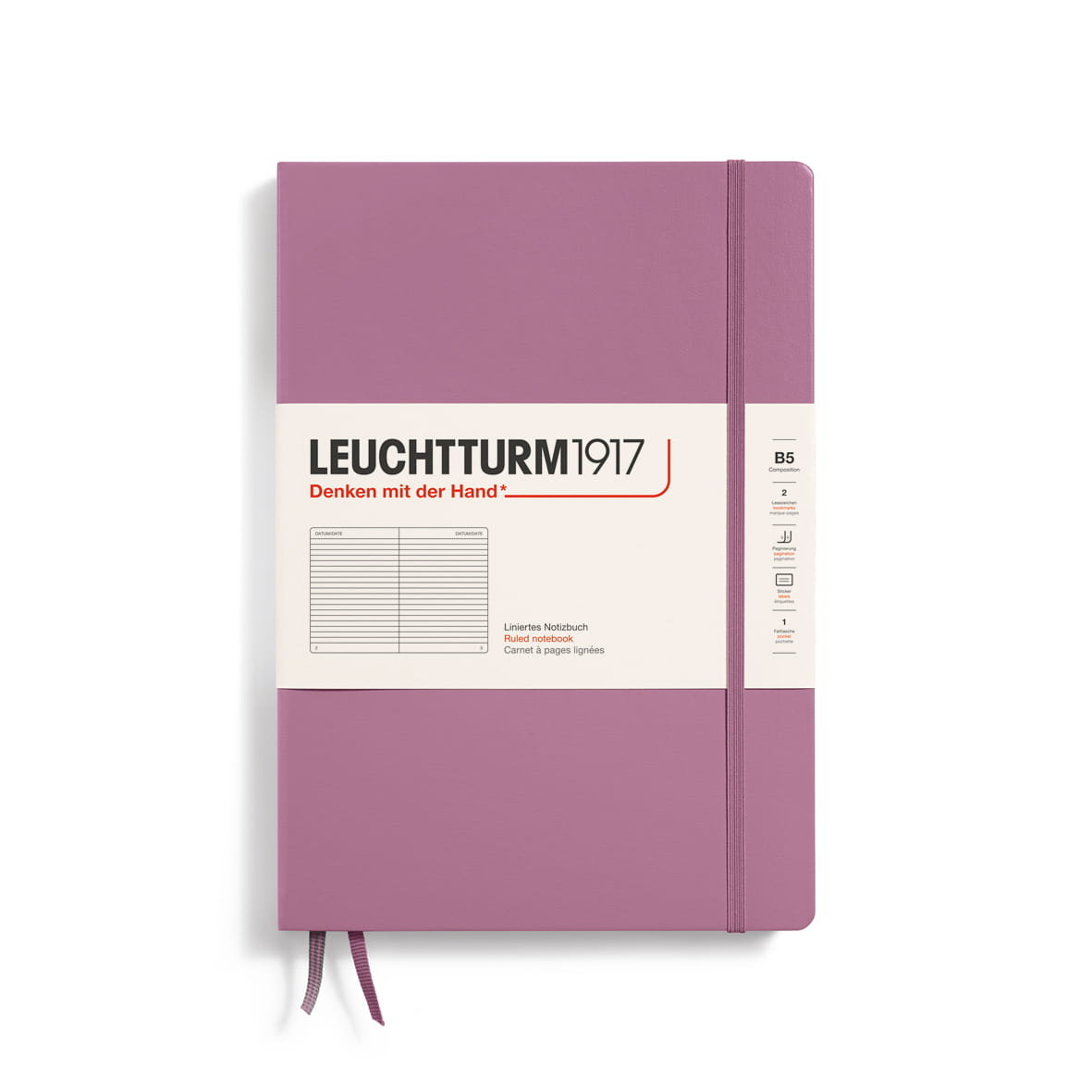 Notatnik Leuchtturm1917 Composition B5, Twarda Oprawa, Linie, Dusty Rose