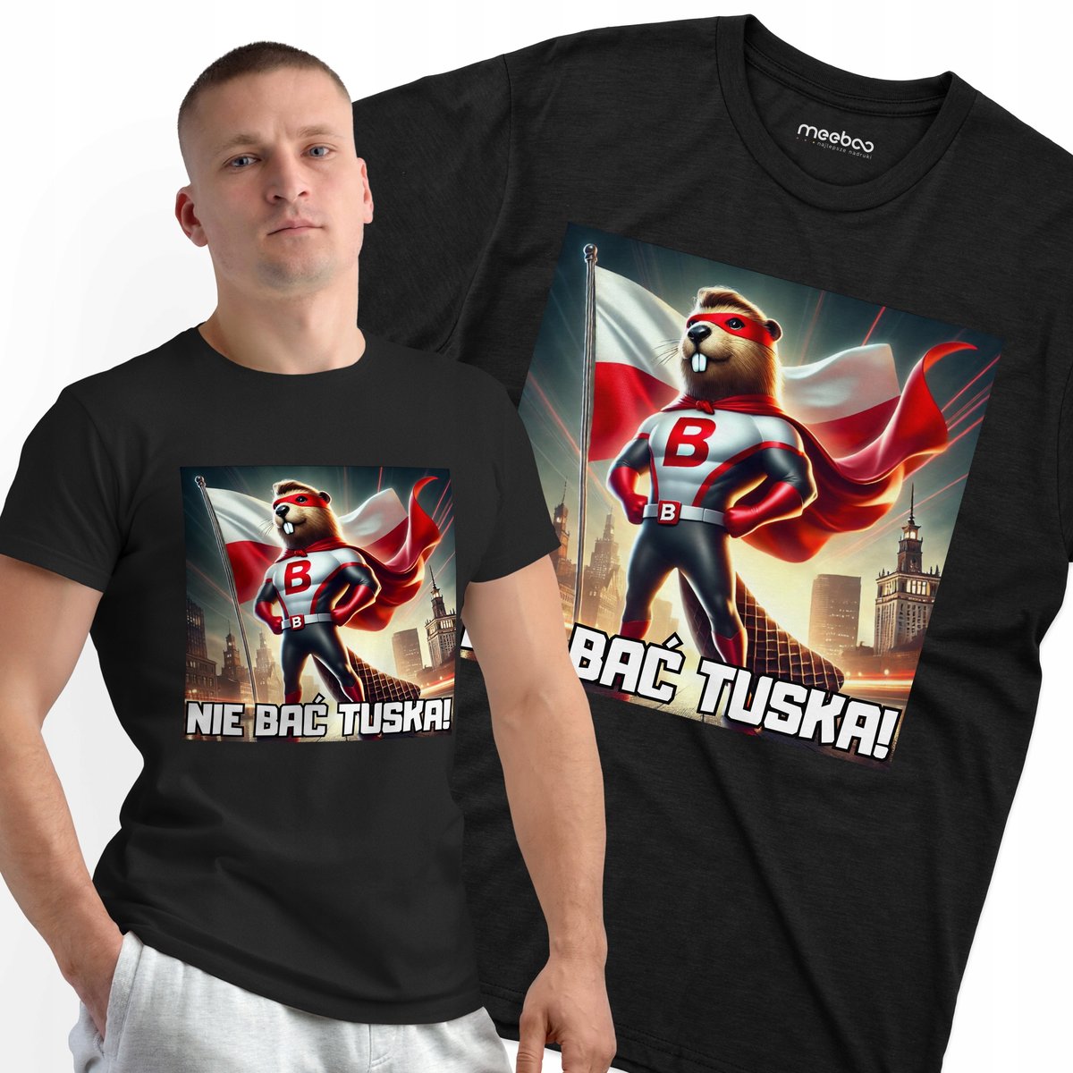 KOSZULKA MĘSKA BÓBR NIE BAĆ TUSKA dla niego t-shirt na prezent POLITYKA
