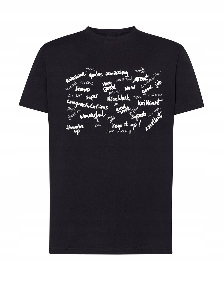 T-Shirt koszulka nadruk napisy Well Done r.XS