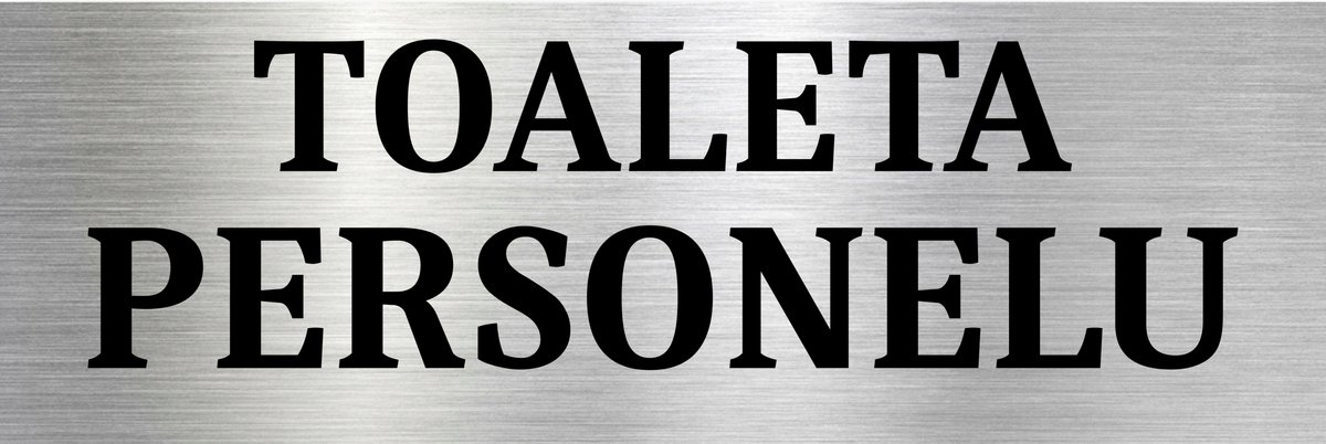Tabliczka aluminiowa na drzwi Informacyjna Toaleta Personelu 15x10