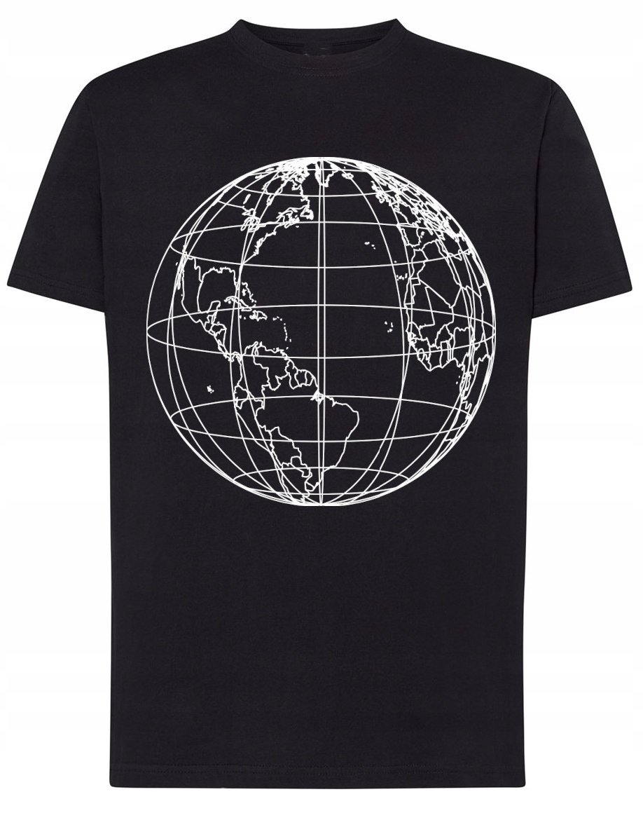T-Shirt koszulka fajny nadruk Globus Rozm.S