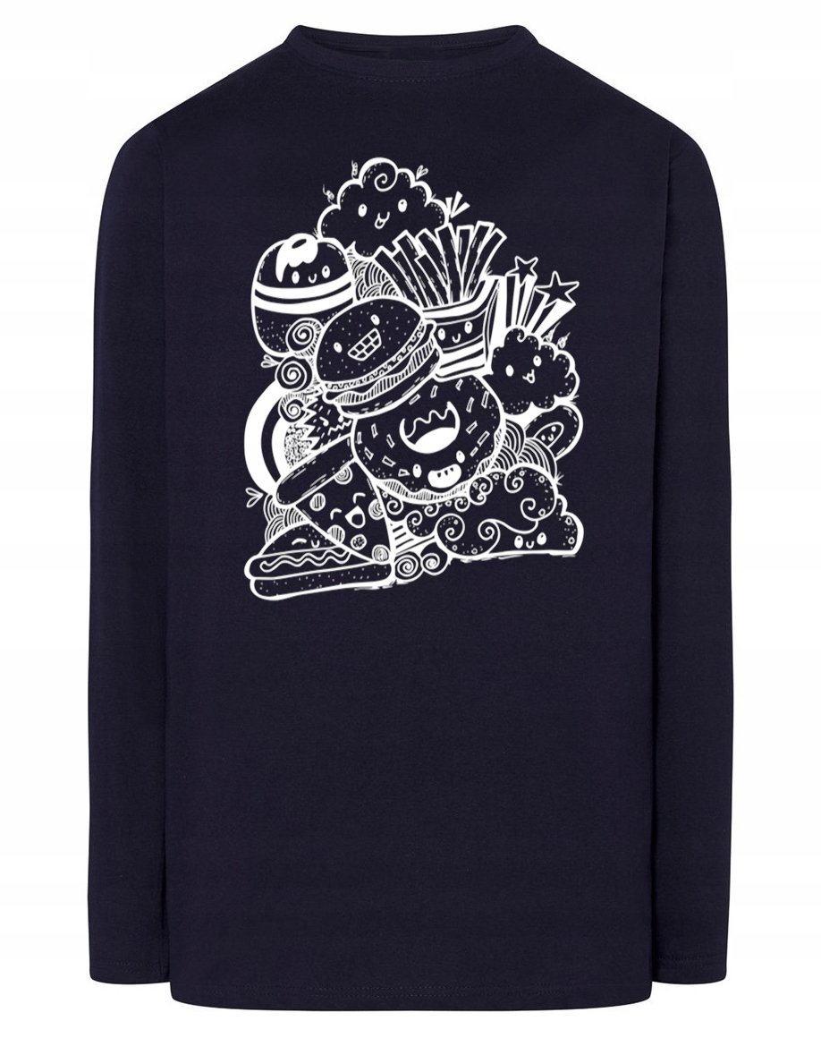 Longsleeve fajny nadruk Happy FAST FOOD r.XL