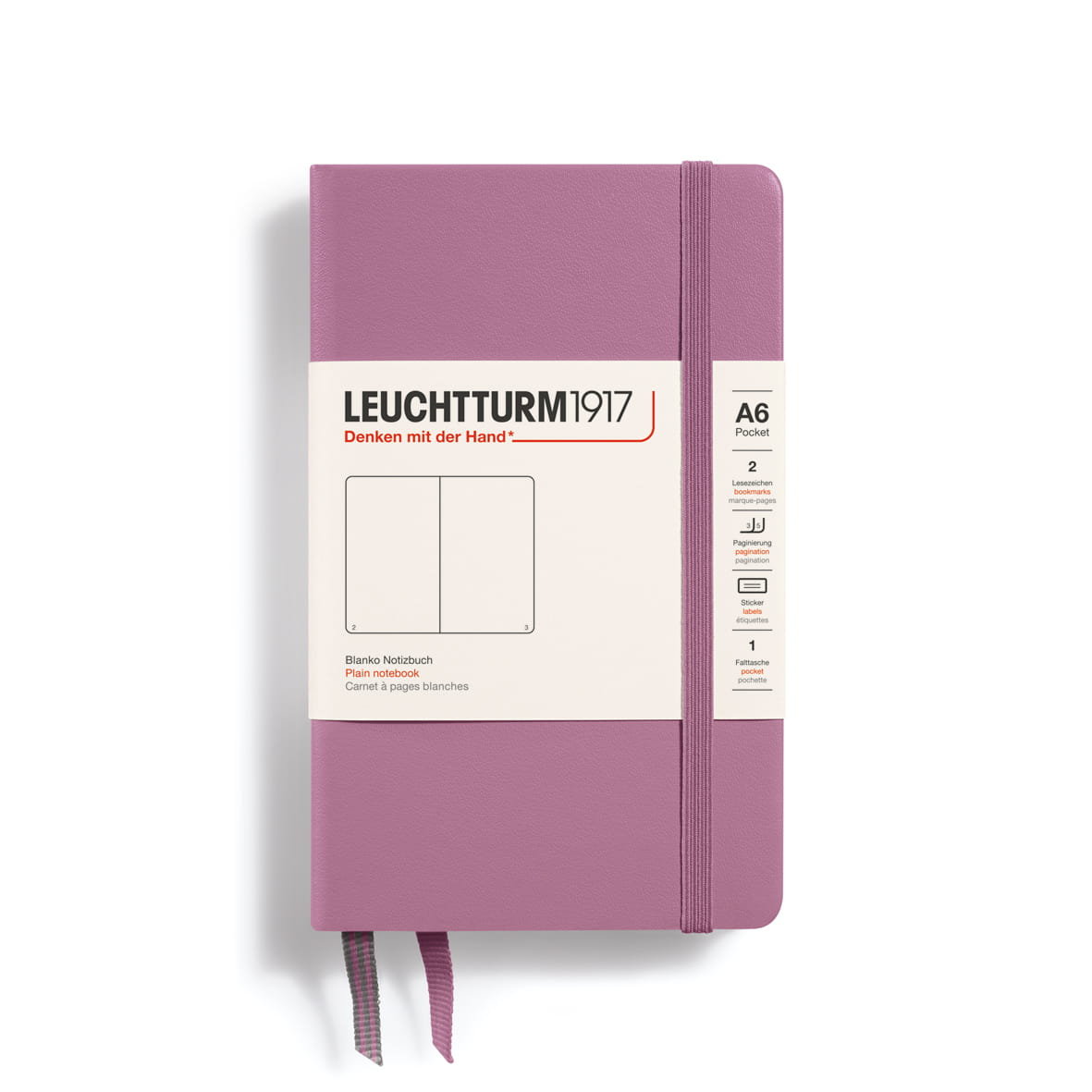 Notatnik Leuchtturm1917 Pocket A6, twarda oprawa, Gładki, Dusty Rose