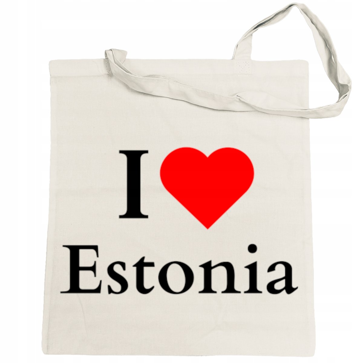 Torba na zakupy nadruk I Love Estonia Kraje Bałtyckie Kocham