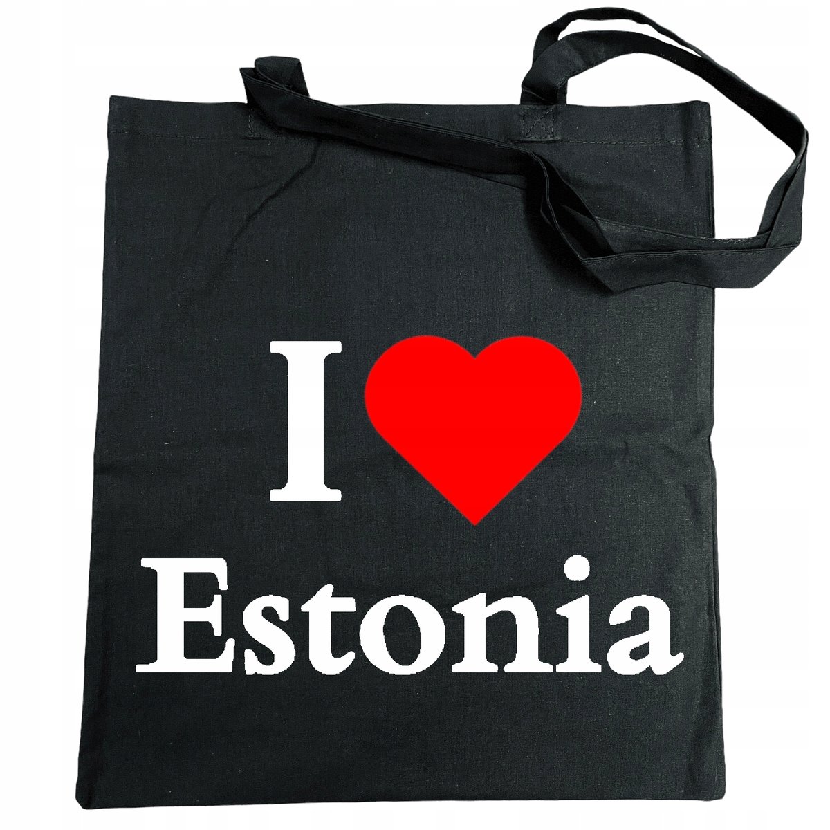 Torba na zakupy nadruk I Love Estonia Kraje Bałtyckie Kocham