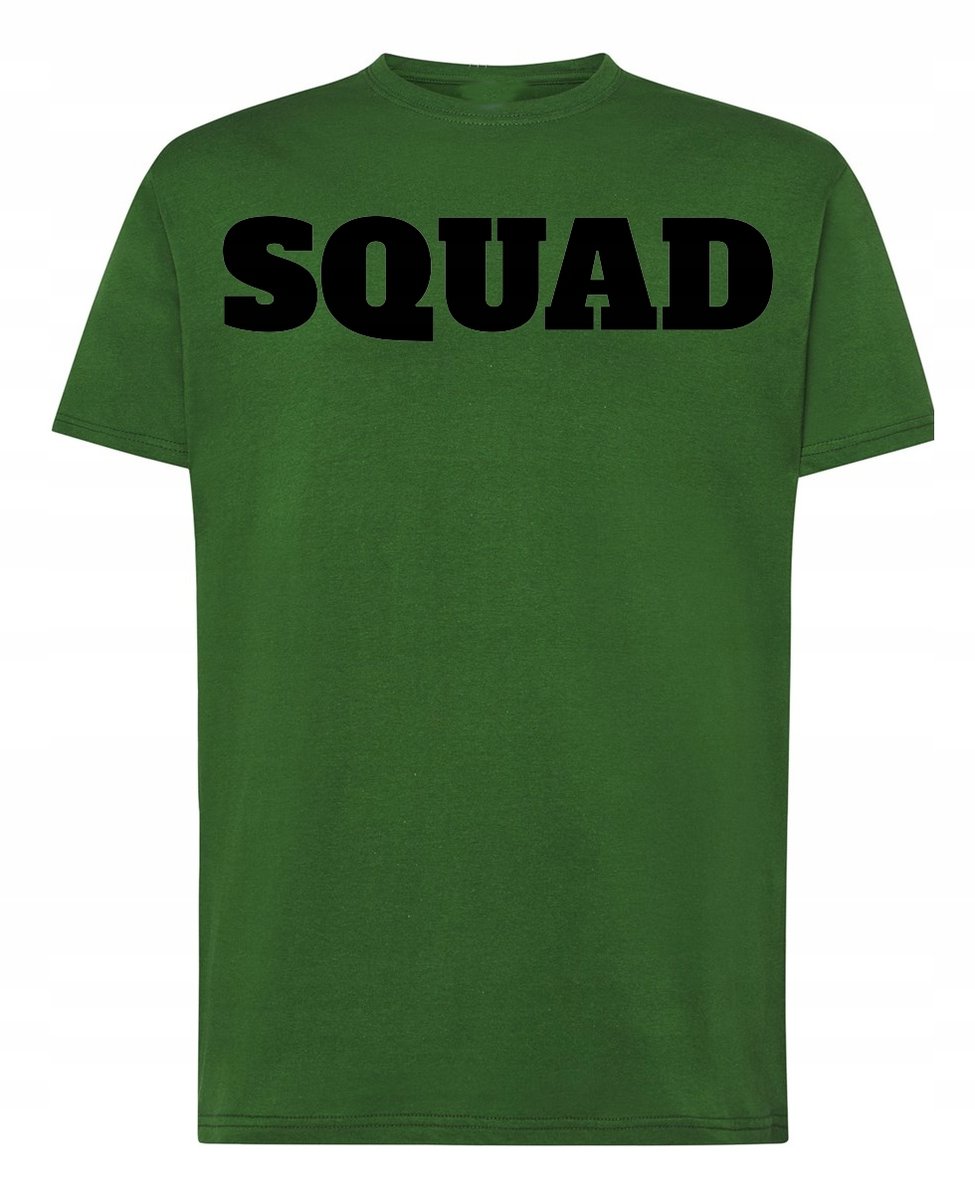 T-Shirt męski Młodzieżowy Nadruk Napis SQUAD r.XL