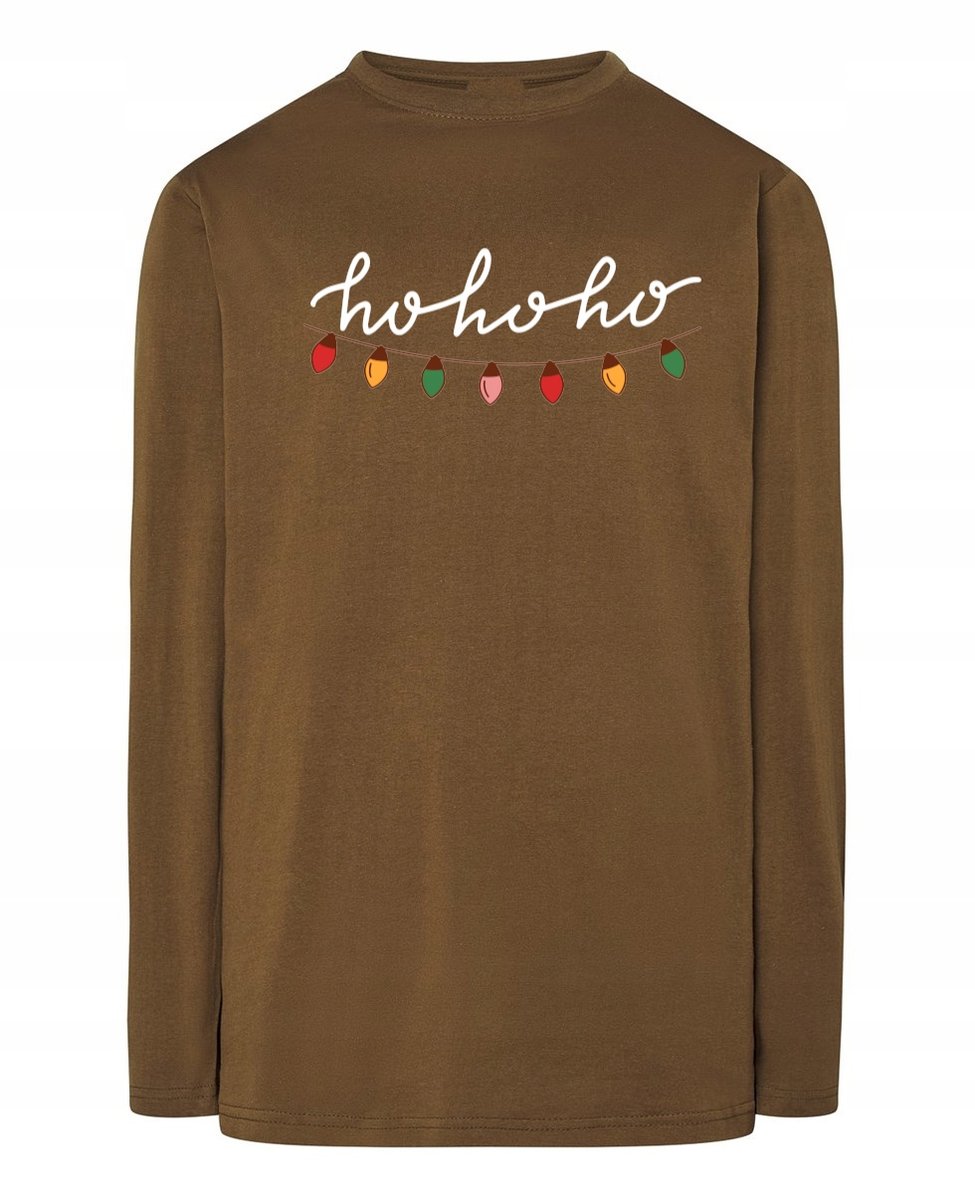 Świąteczny Longsleeve męski Lampki Choinkowe Ho Ho Ho r.S