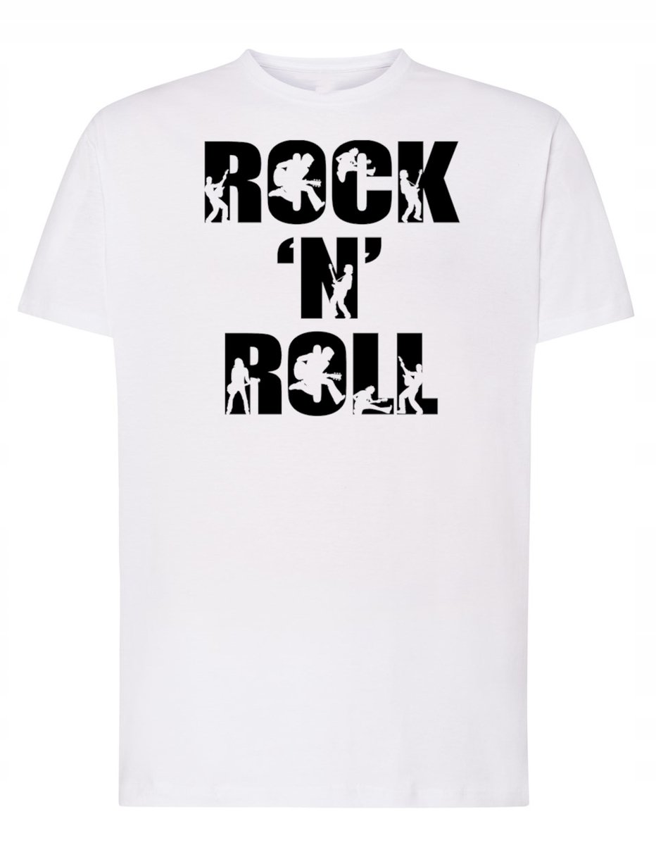 T-Shirt męski nadruk napis Rock'n Roll r.S
