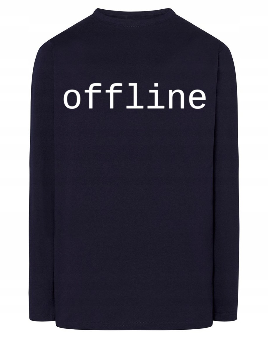 Longsleeve męski nadruk napis OFFLINE r.S
