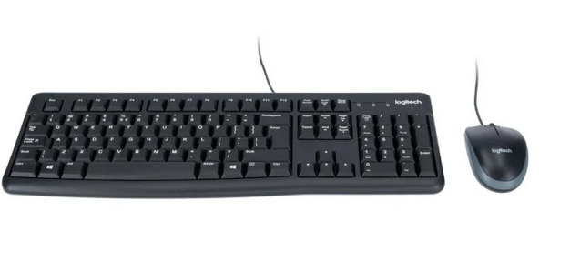 Logitech Zestaw Klawiatura i Mysz MK120 Przewodowy, USB, czarna (920-002563)