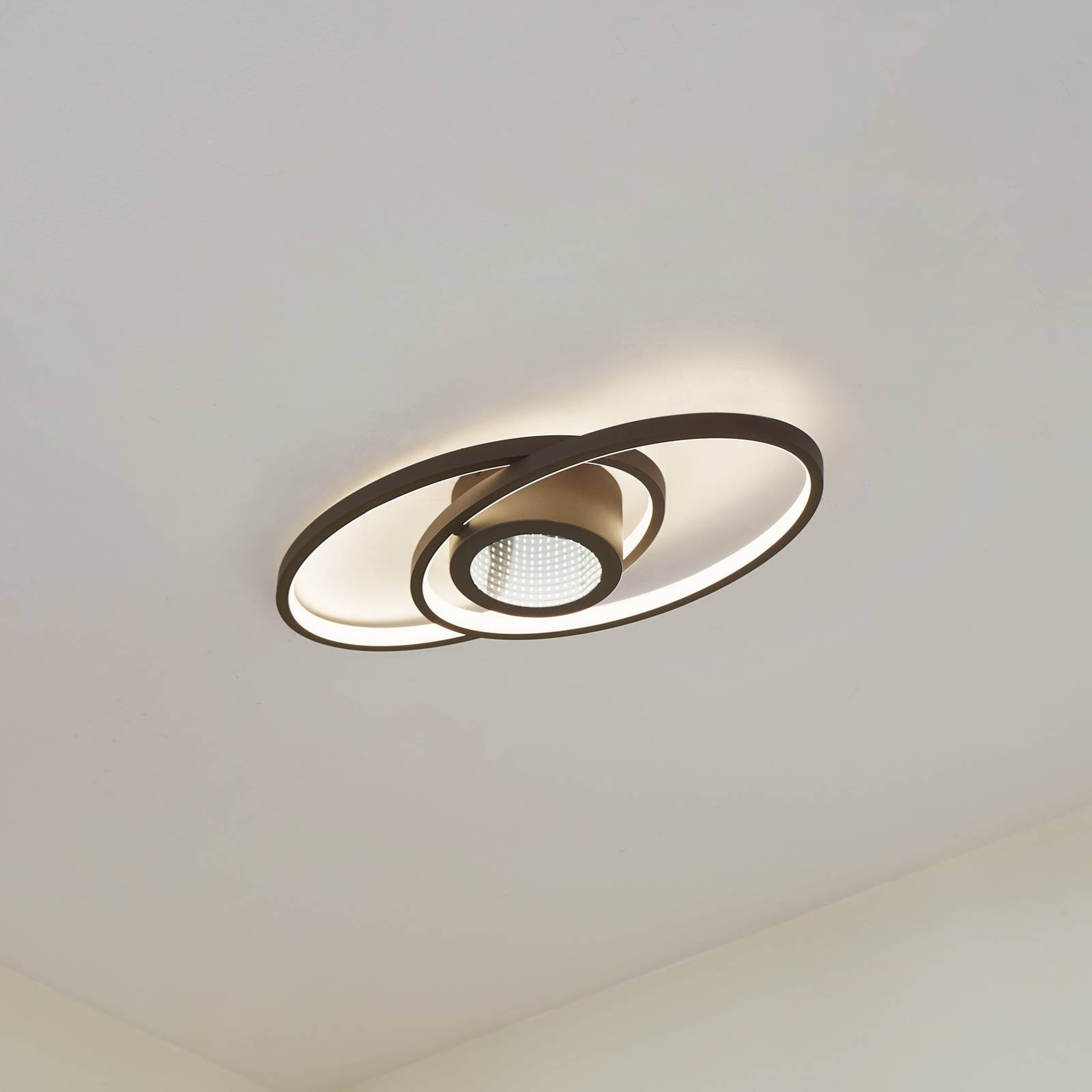 Lampa sufitowa LED Lindby Thalina, 60 cm, czarna, ściemniana